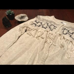 Volcom fringe button up sweater